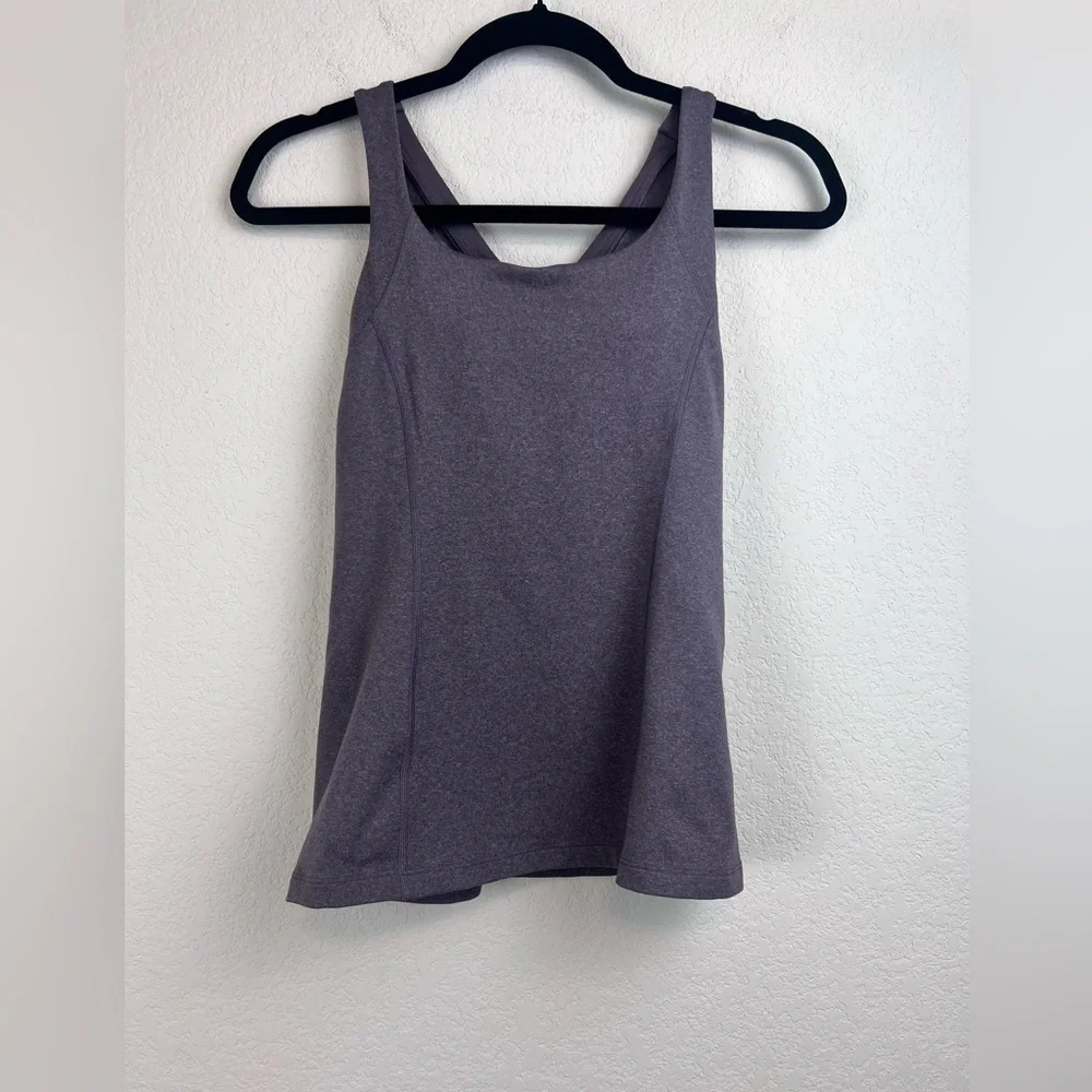 Lululemon Cross It Off Tank Top Heathered Graphite Purple Size 4
